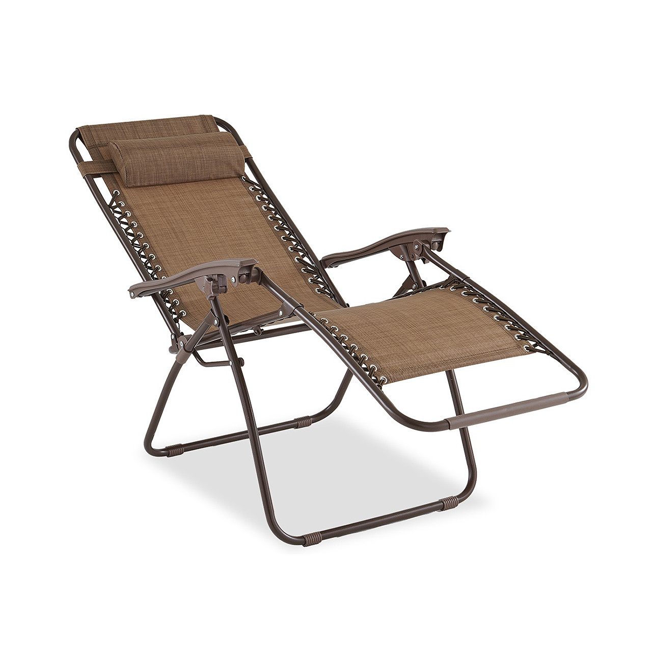 Garden Classics Bronze Zero Gravity Sling Recliner with Pillow