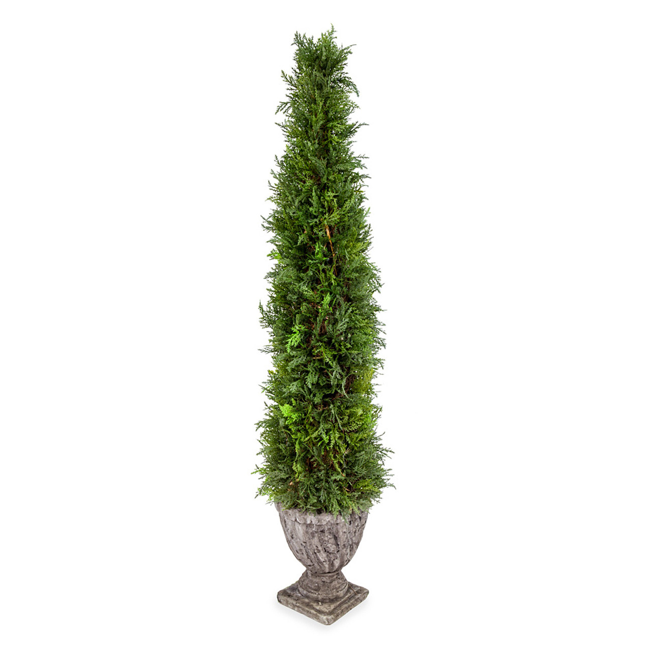 4 ft. Boxwood Artificial Topiary Tower in Clay Pot