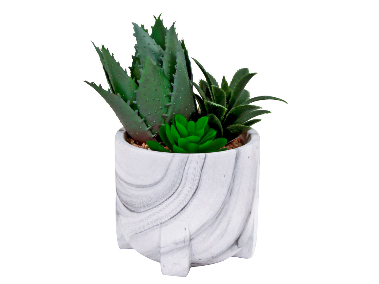 6 in. Artificial Aloe with Pebble Accent in Clay Pot