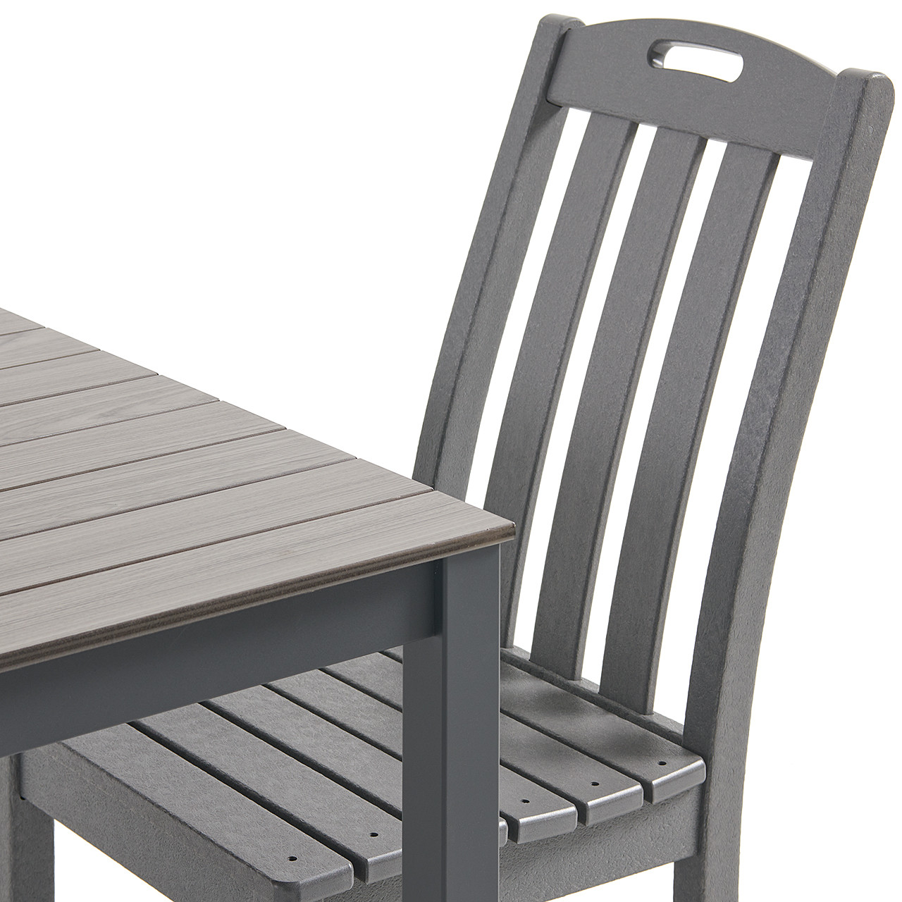 Surfside Slate Grey 3 Pc. Armless Bistro Set with 33 in. Sq Table