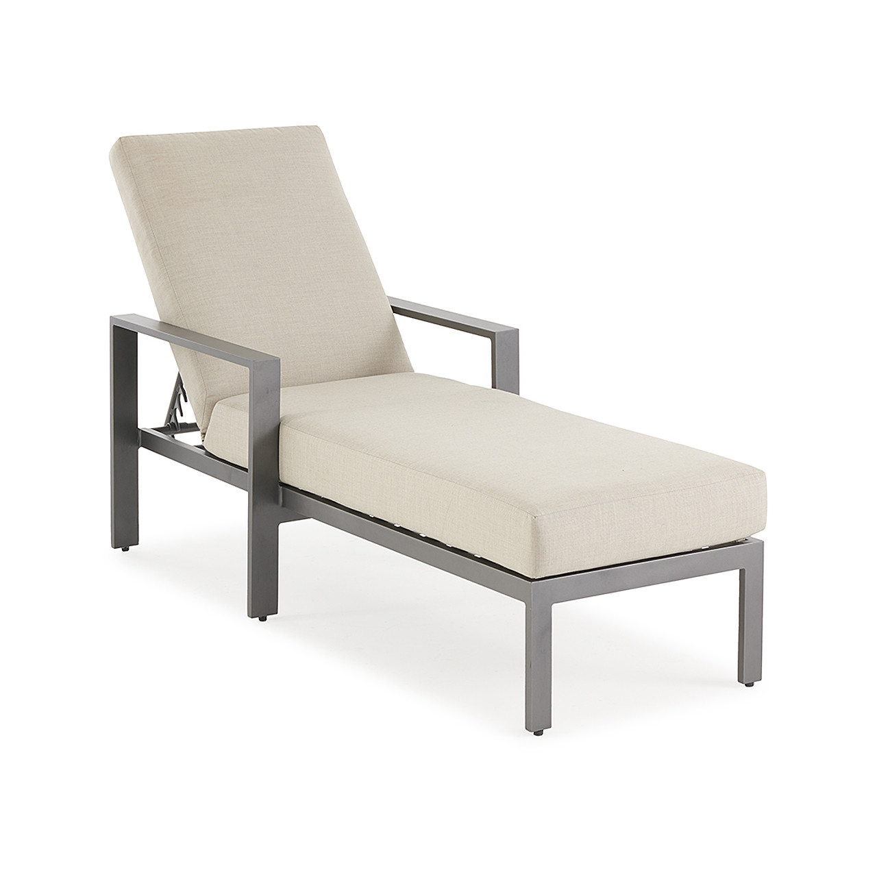 Soho Slate Grey Aluminum and Cushion Chaise Lounge