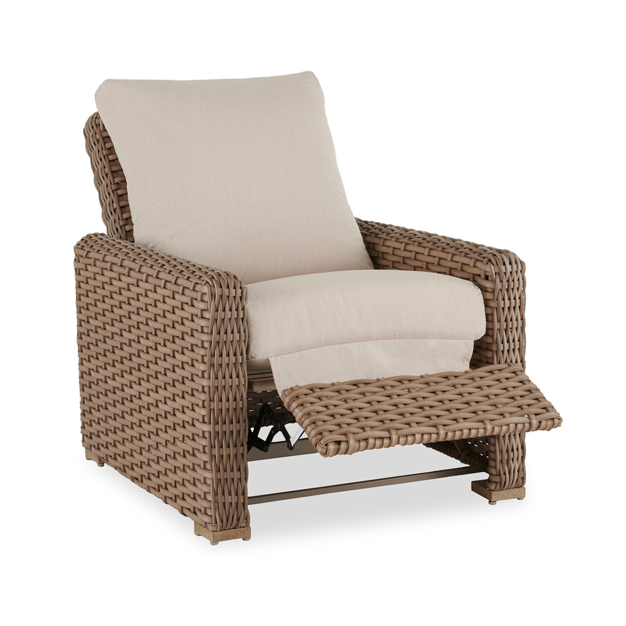 Siesta Aged Teak Outdoor Wicker and Cushion Recliner