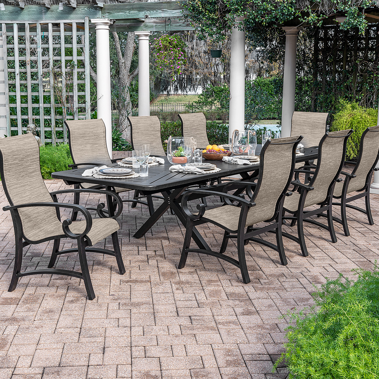 Patio dining sets 2025 with sling back chairs