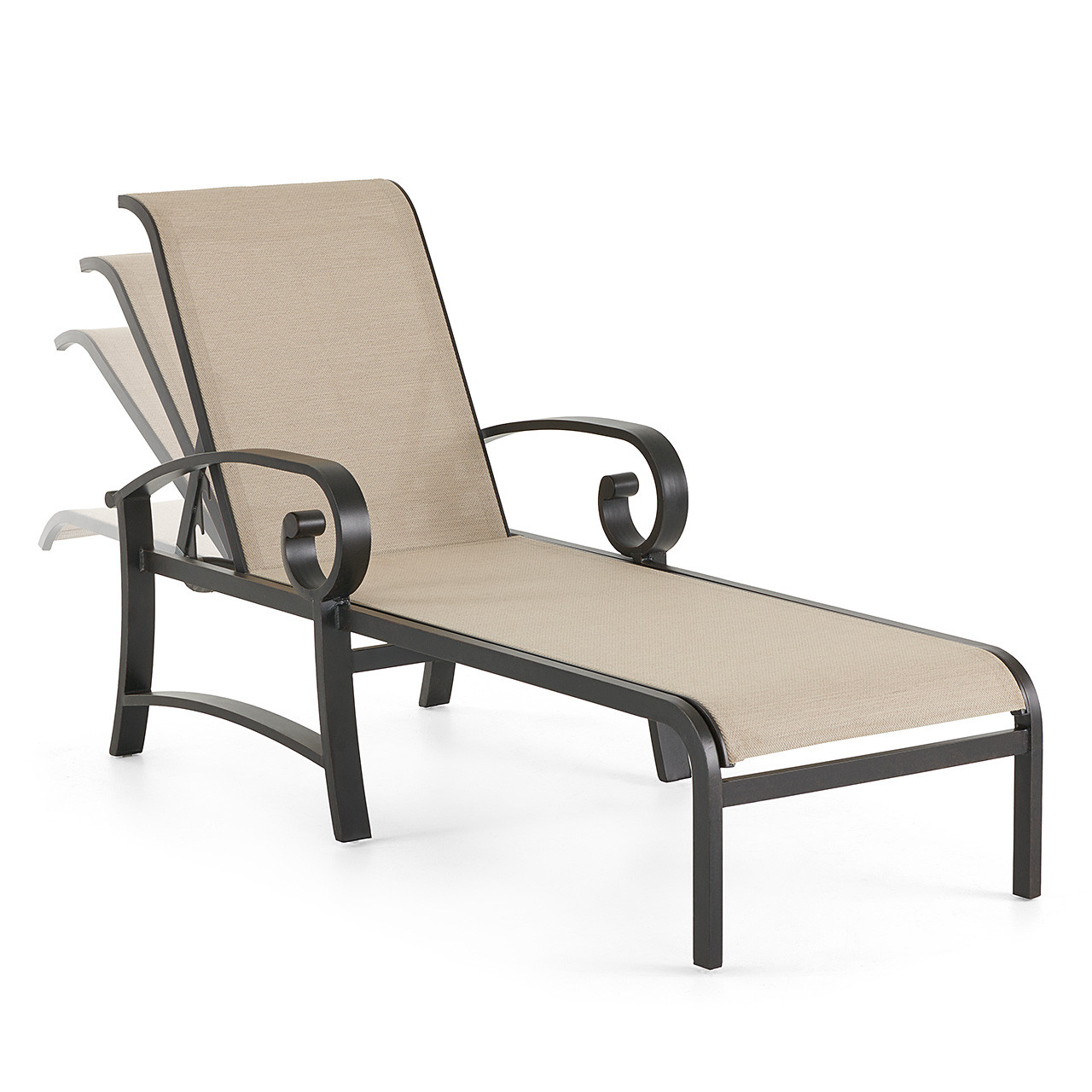 Solstice Aged Bronze Aluminum and Sling Chaise Lounge