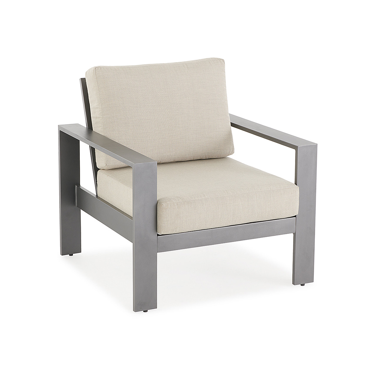 Soho Slate Grey Aluminum with Cushions 3 Piece Sofa Group + 50 x 28 in. Coffee Table