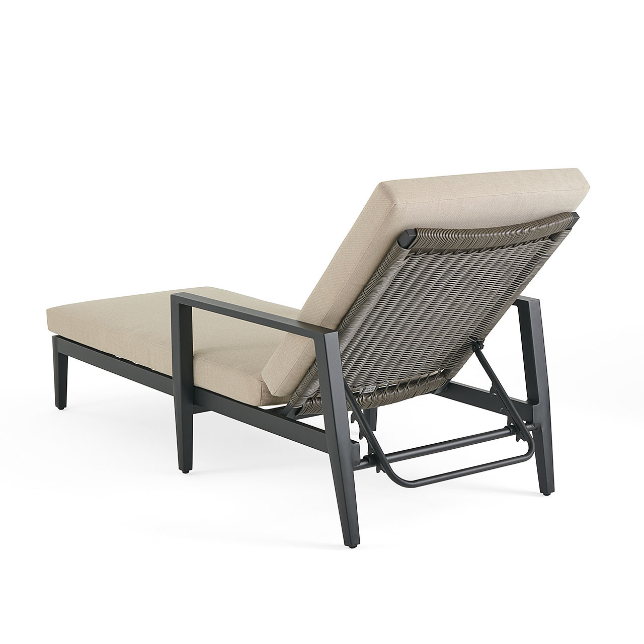 Tulum Husk Midnight Aluminum with Cushions Chaise Lounge