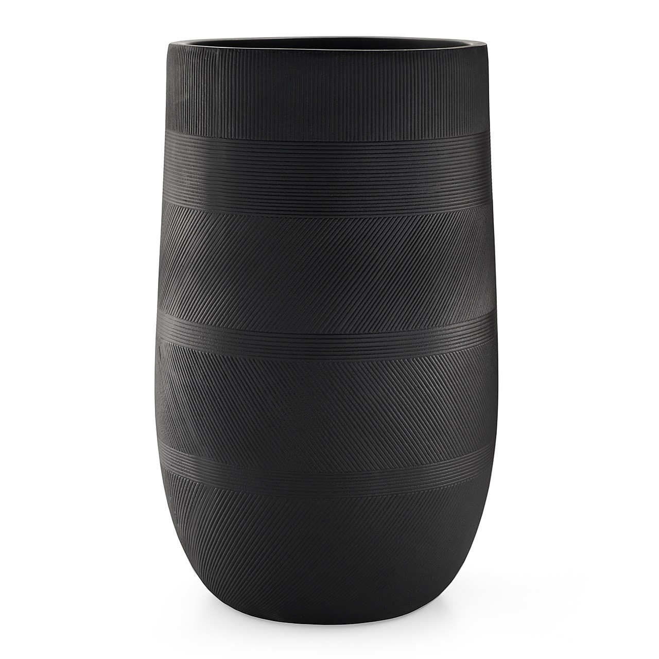 In-Store Only - 16.5 in. x 29.9 in. Large Black Striped Planter
