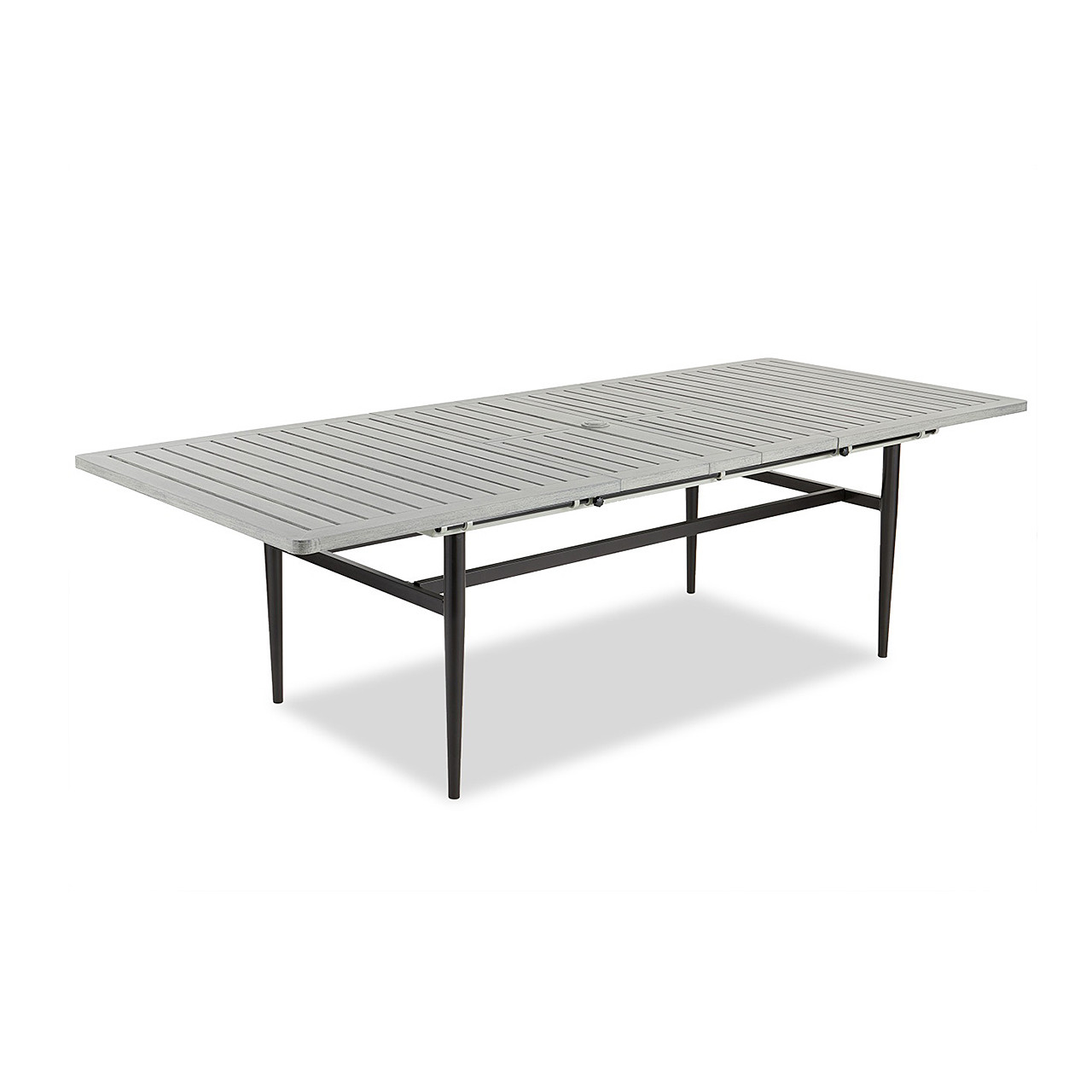 Metro Meteor Aluminum and Silver Sling 9 Piece Dining Set with 76-100 x 42 in. Rect. Extension Table