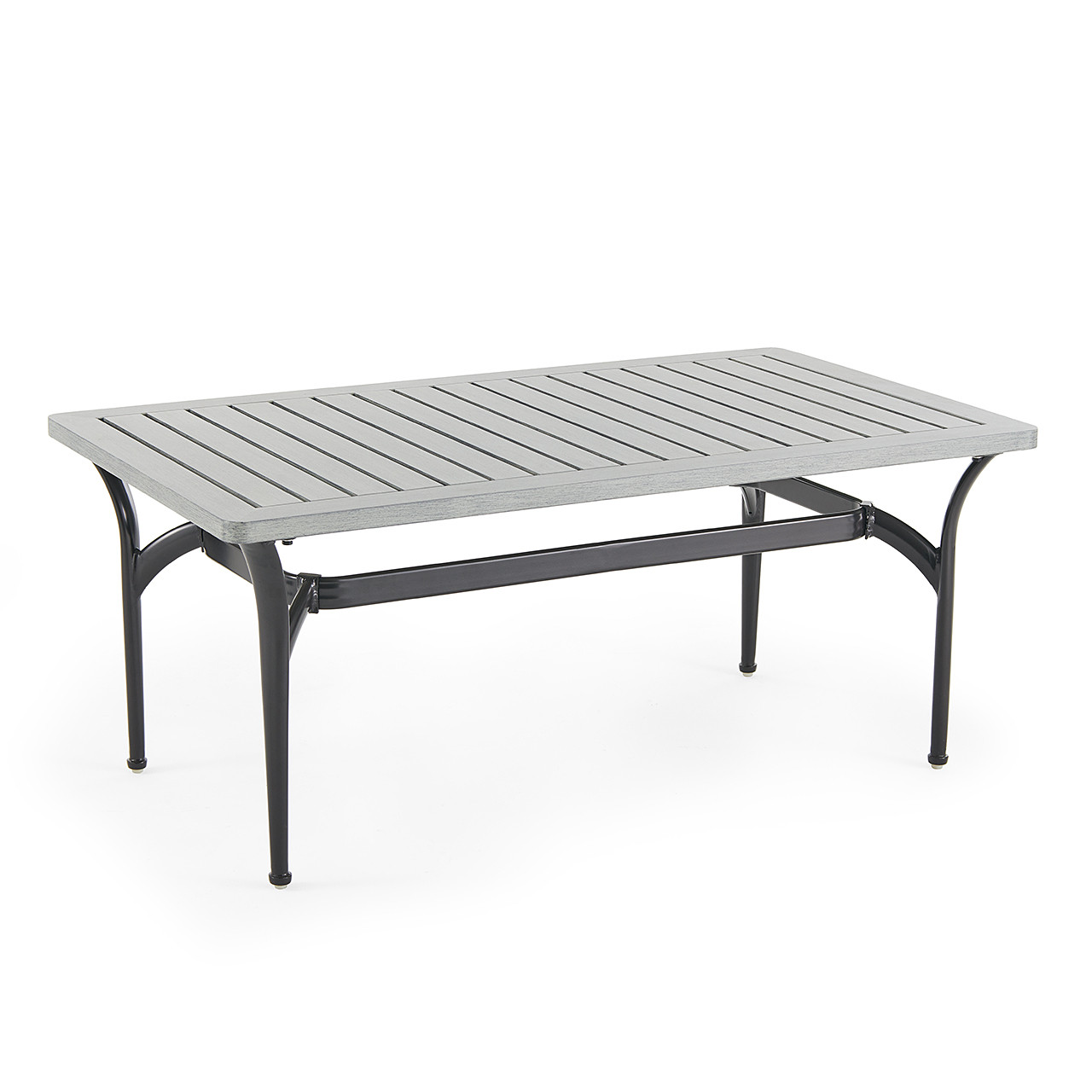 Metro Meteor Aluminum with Cushions 4 Pc. Sofa Group + Swivel Club Chairs + 52 x 30 in. Slat Top Coffee Table