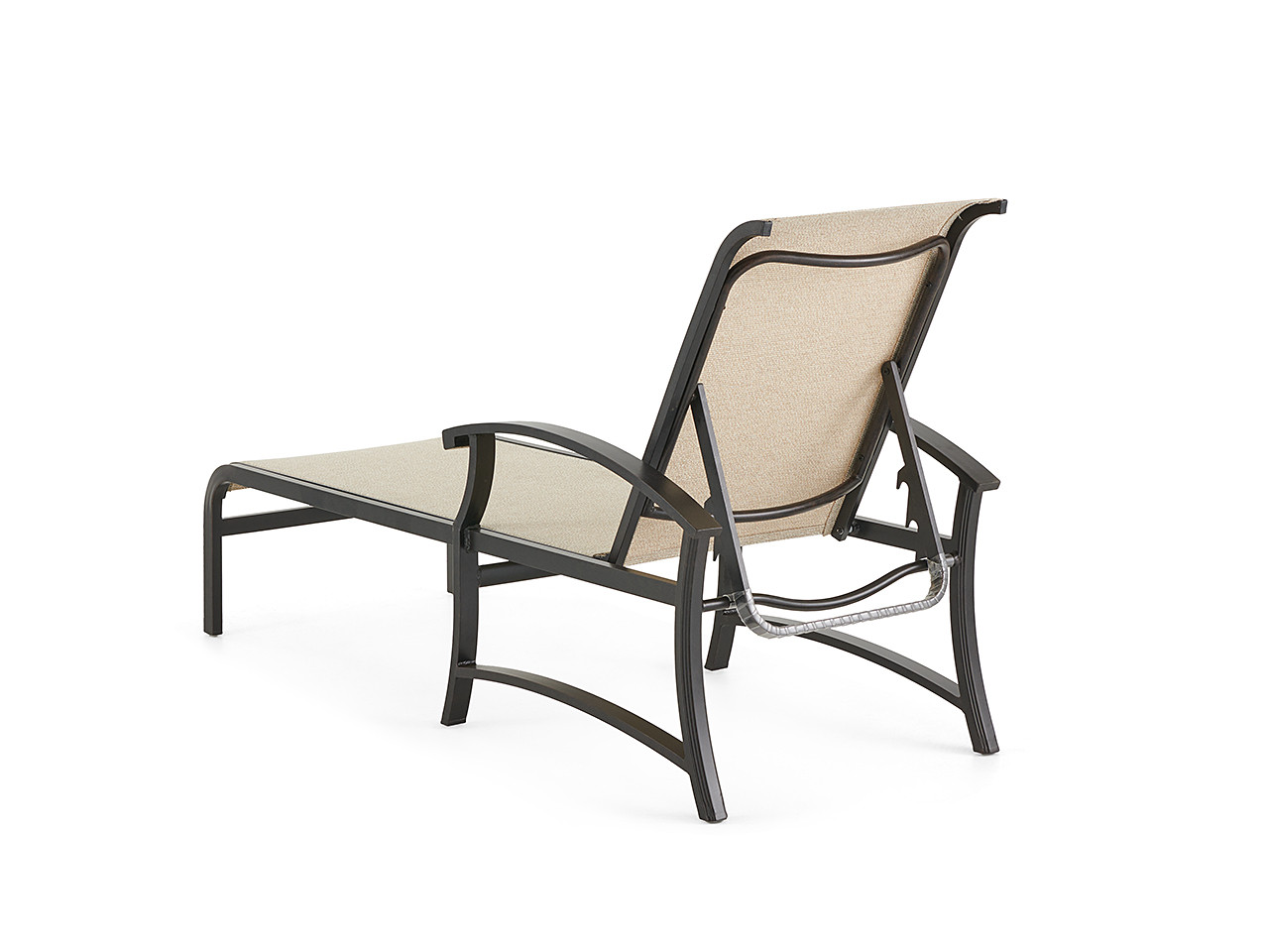 Lodge Aged Bronze Aluminum and Kipton Pebble Sling Chaise Lounge