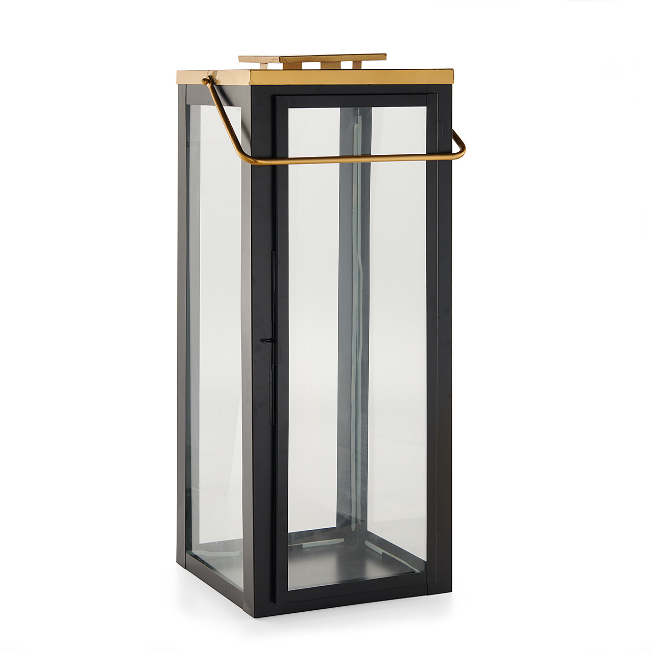 Black Lantern with Glass Gold Top