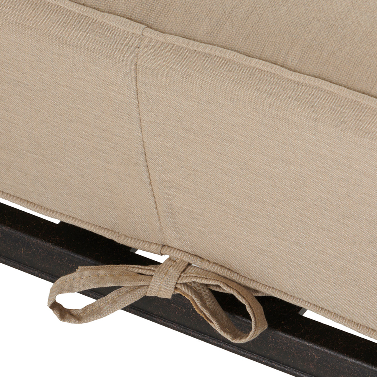 25.5 x 25.5 in. Remy Linen Outdura Self-Welt Estate Club Ottoman Cushion (Frame Sold Separately)