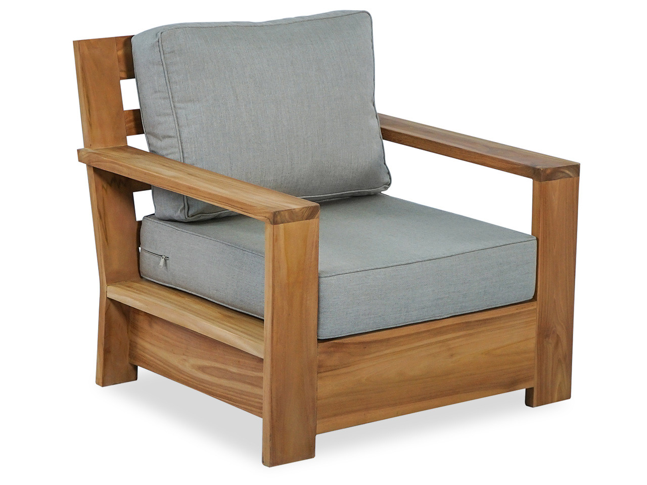 Castello Natural Oil Stain Teak and Spectrum Mist Cushion 3 Pc. Sofa Group with 48 x 24 in. Coffee Table