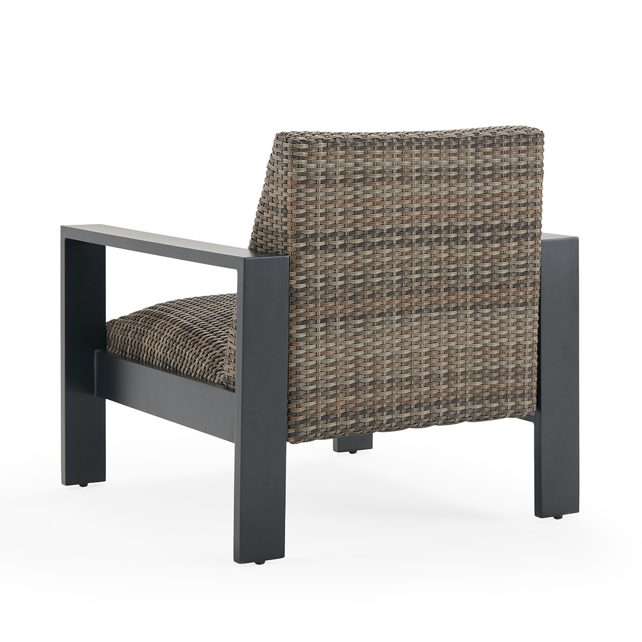 Chelsea Textured Black Outdoor Wicker with Concealed Cushion Club Chair