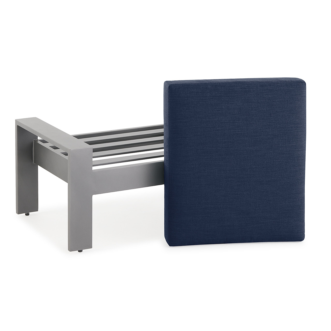 Soho Slate Grey Aluminum with Cushion Ottoman -