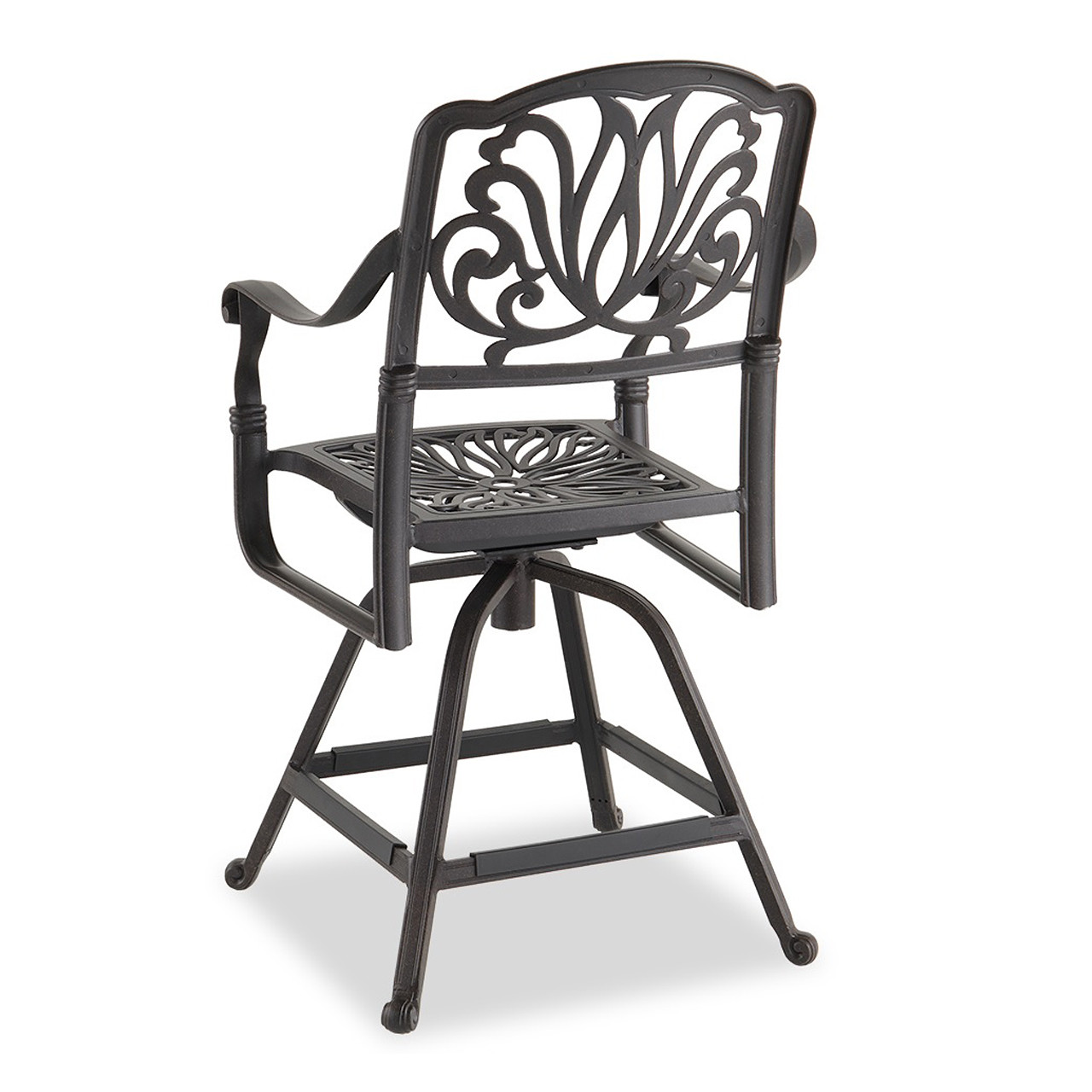 Cadiz Aged Bronze Cast Aluminum and Cushion 9 pc. Gathering Height Dining Set with 64 in. Sq. Table