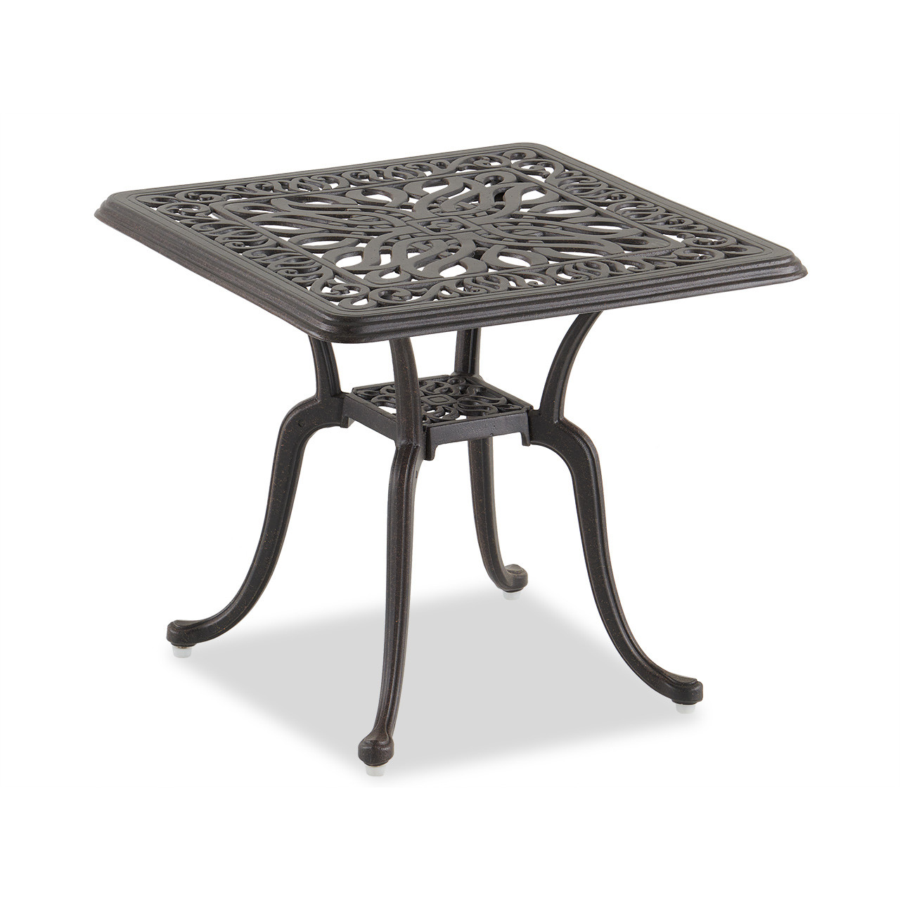 Cadiz Aged Bronze Cast Aluminum with Cushions 3 Piece Chaise Set + 21 in. Sq. Side Table