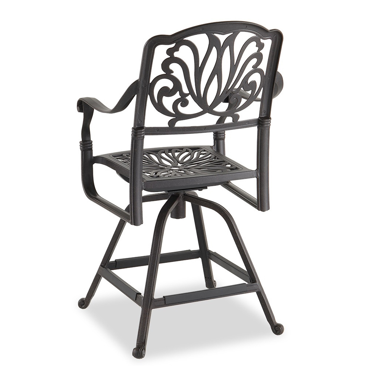 Cadiz Aged Bronze Cast Aluminum and Cushion 7 pc. Gathering Height Dining Set with 72 x 42 in. Table