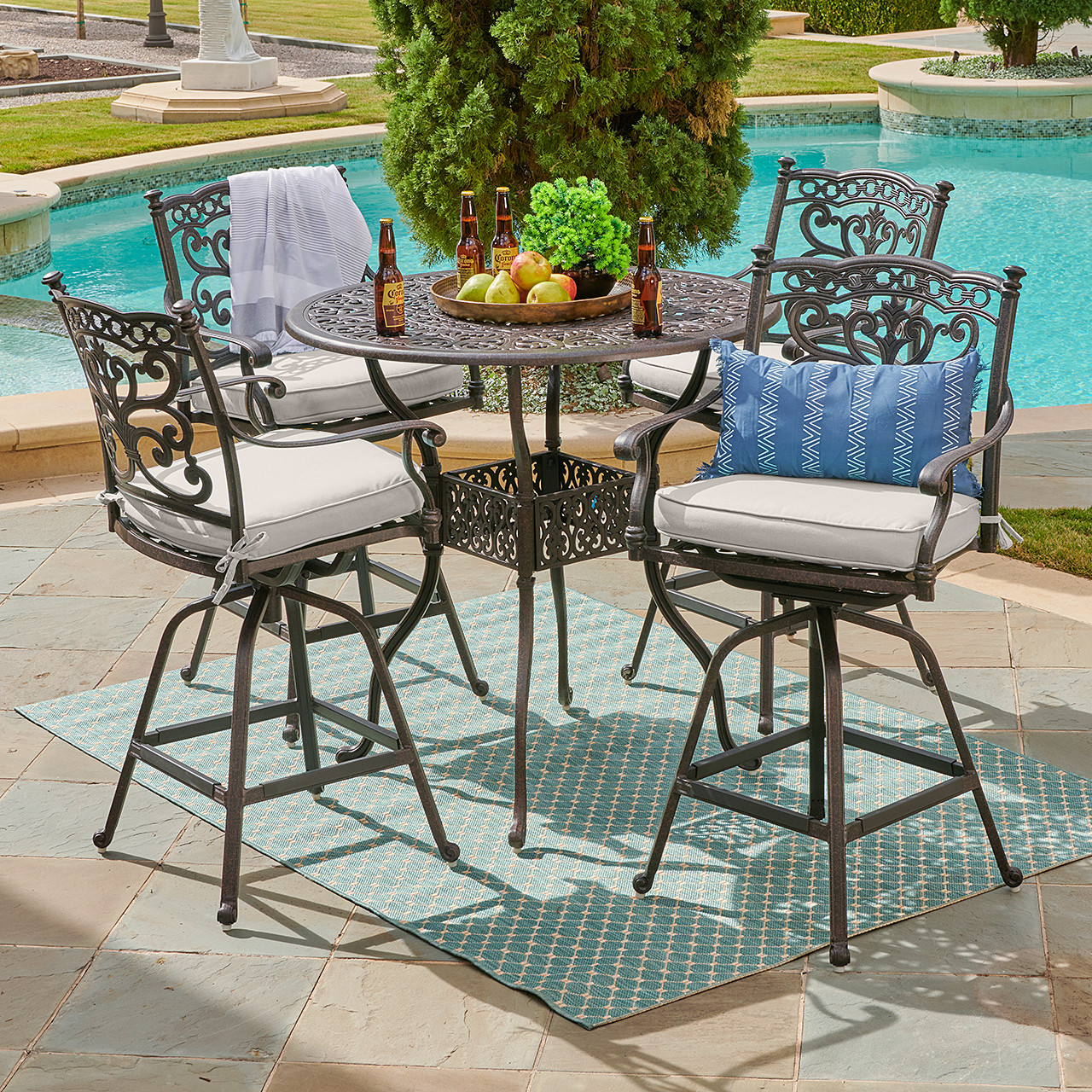 Aluminum Patio Furniture Darlee Elisabeth Dining Set Balcony Cast