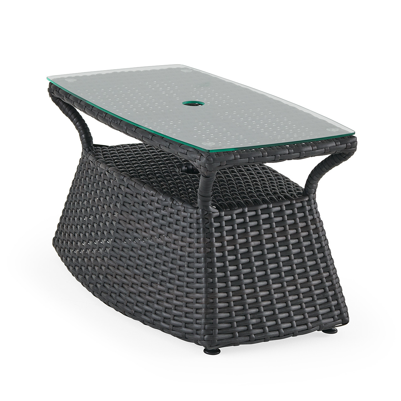 Terrace Outdoor Wicker 32 x 18 in. Umbrella Side Table -
