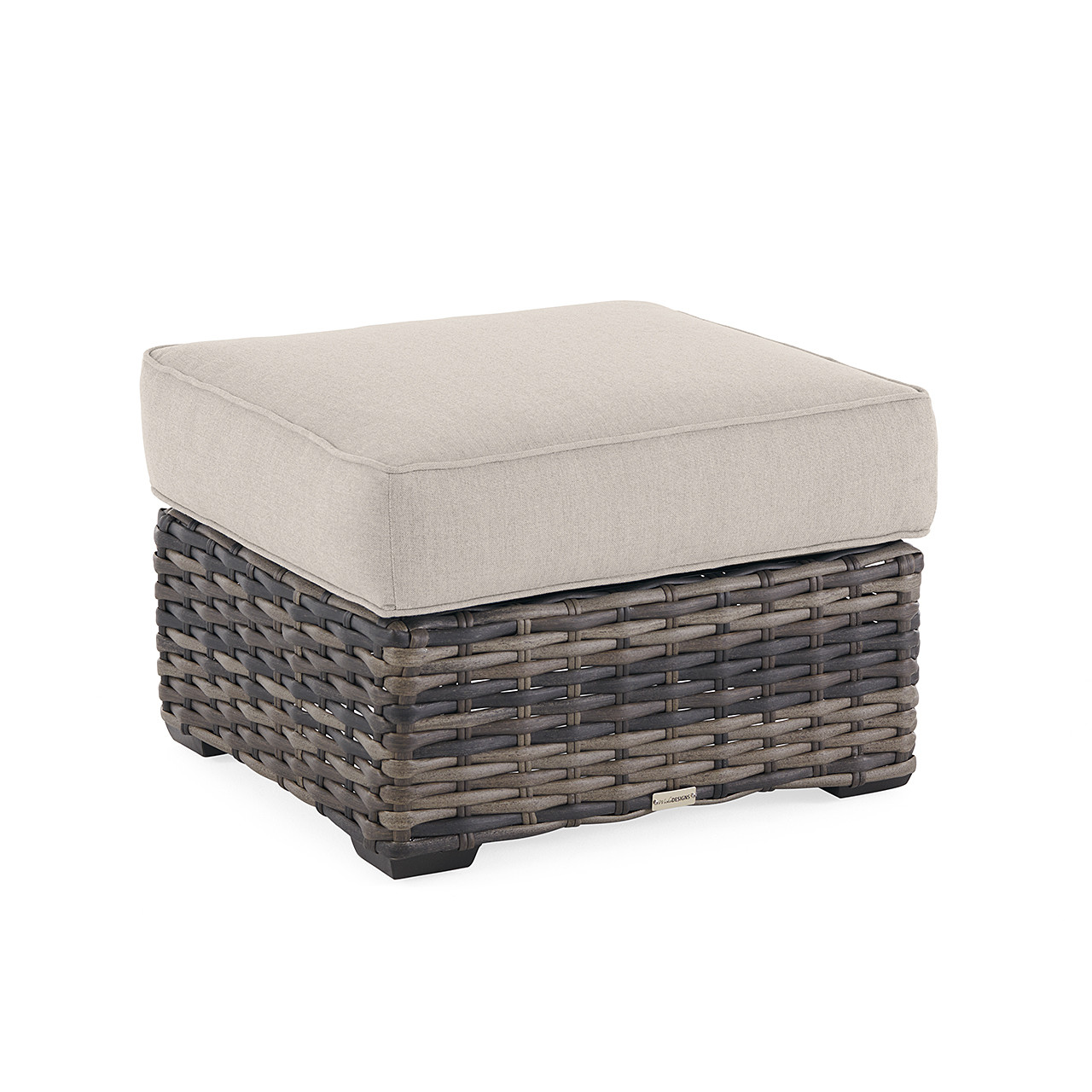 Tangiers Canola Seed Outdoor Wicker with Cushion Ottoman