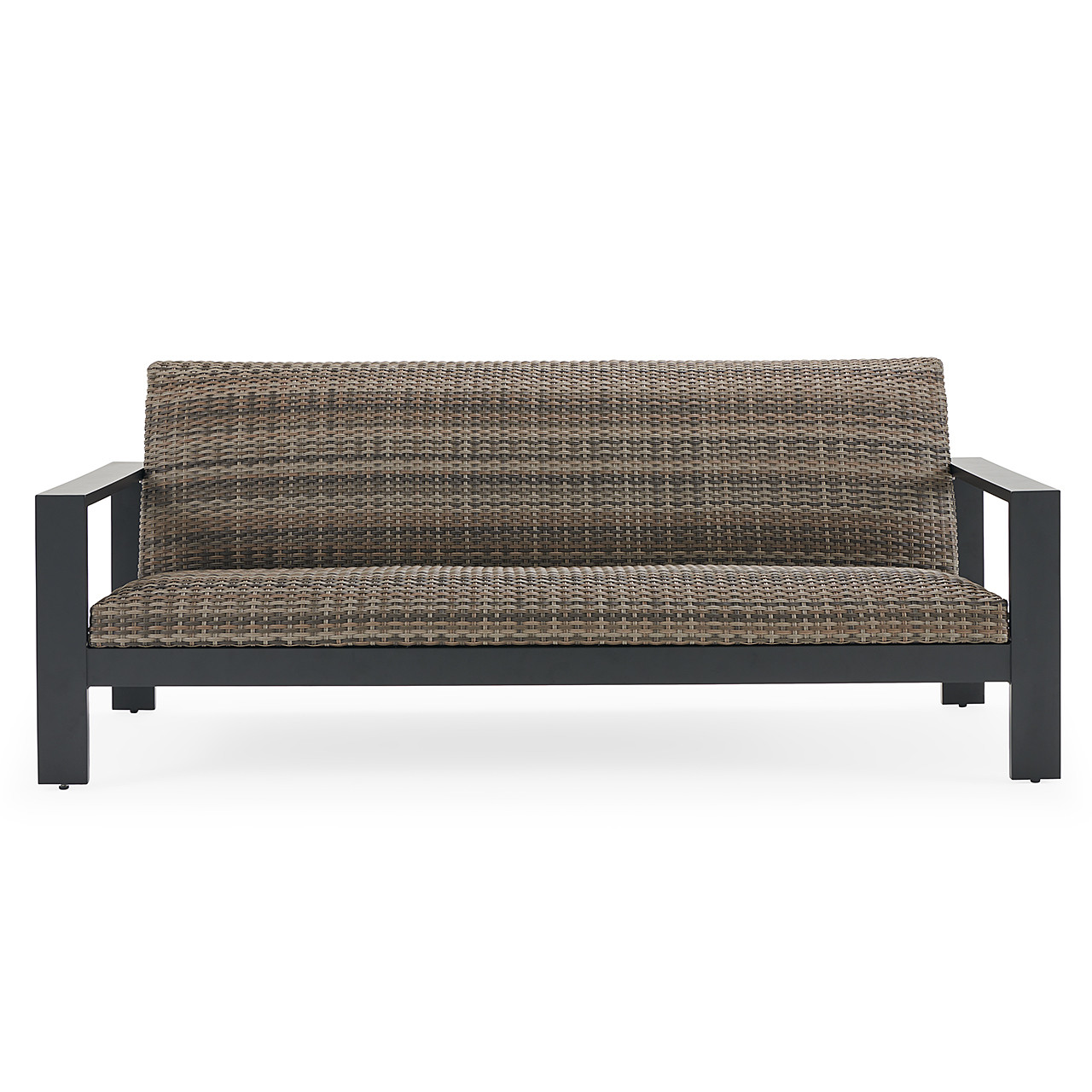 Chelsea Textured Black Outdoor Wicker with Concealed Cushion Sofa