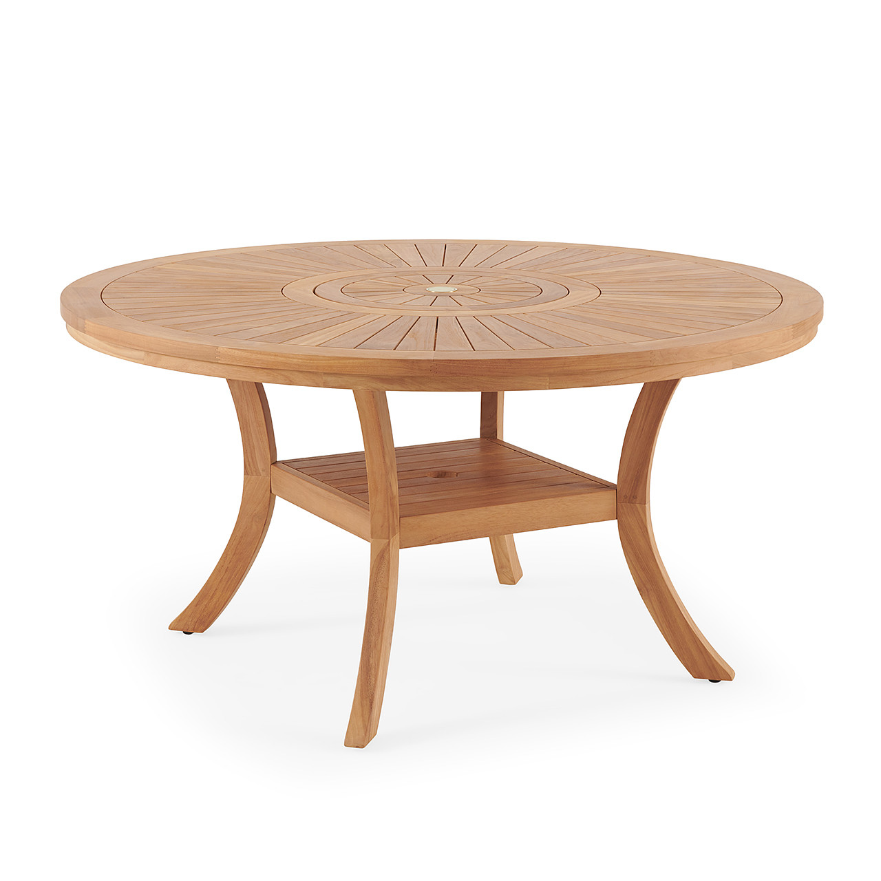 Bristol Teak 59 in. D Table with Lazy Susan