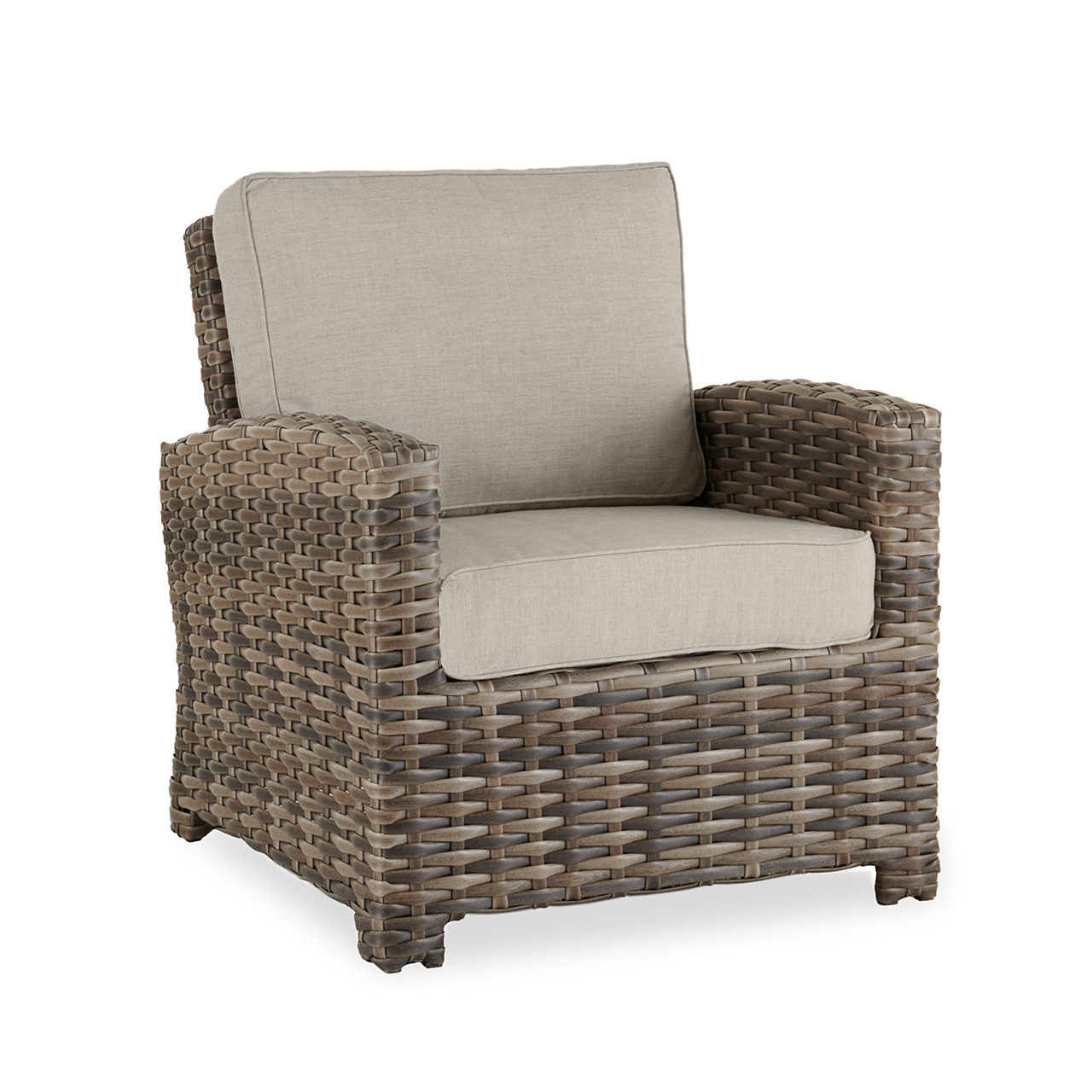 Contempo Husk Outdoor Wicker with Cushions 4 Piece Sofa Group + 65 x 34 in. Lounge Dining Table