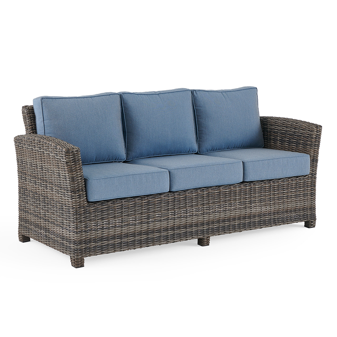 Venice Silver Oak Outdoor Wicker with Cushions 4 Piece Sofa