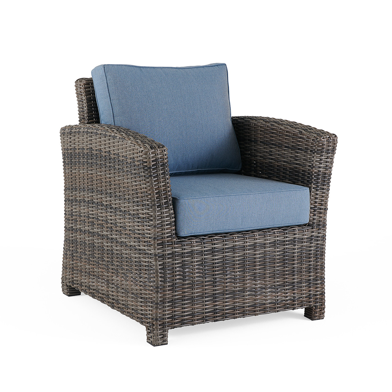 Venice Silver Oak Outdoor Wicker + Cushions Club Chair
