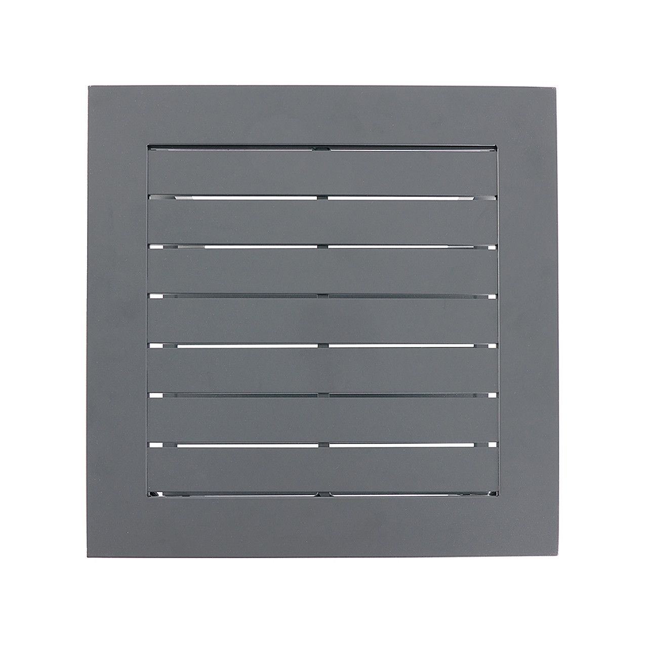 Soho Slate Grey Aluminum 22 in. Sq. Slat Top End Table