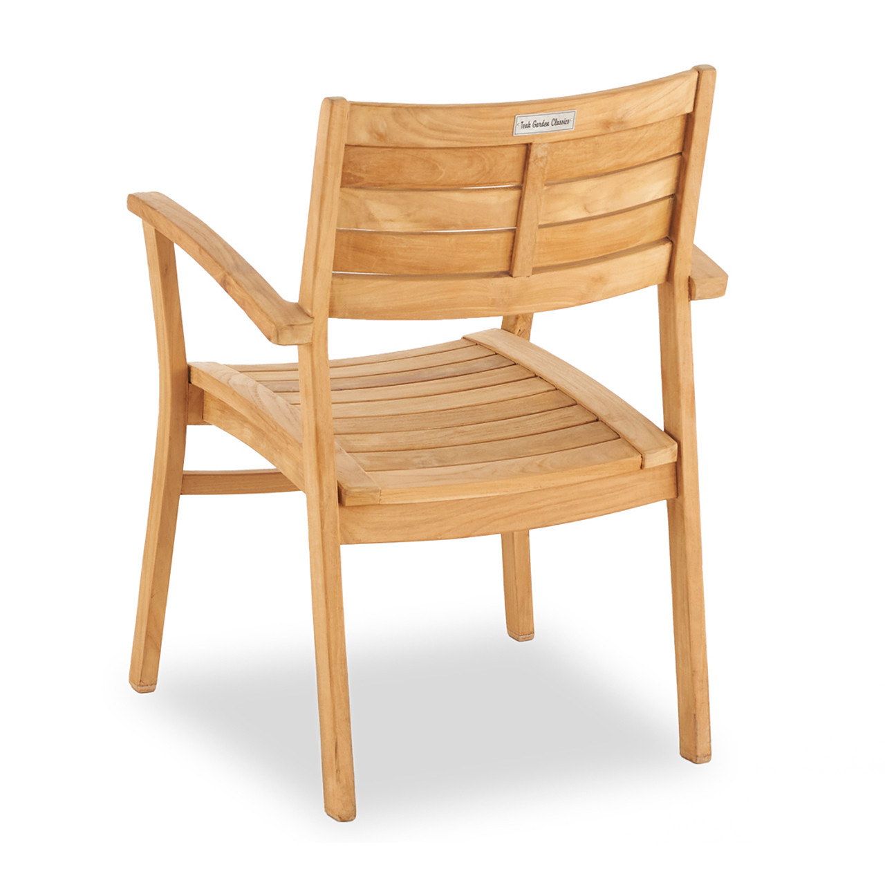 Warwick Natural Stain Solid Teak Stackable Dining Arm Chair