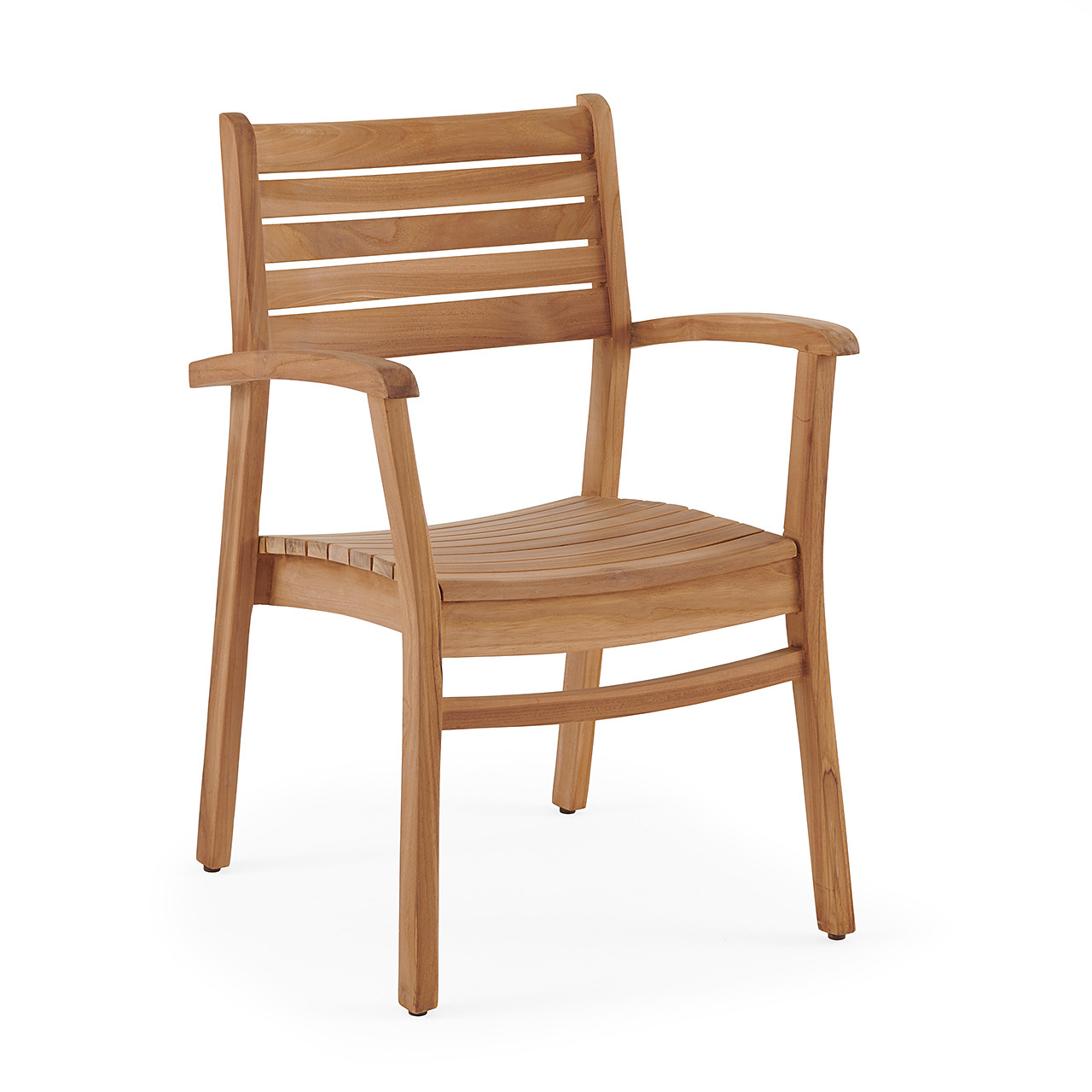 Warwick Natural Stain Solid Teak Stackable Dining Arm Chair