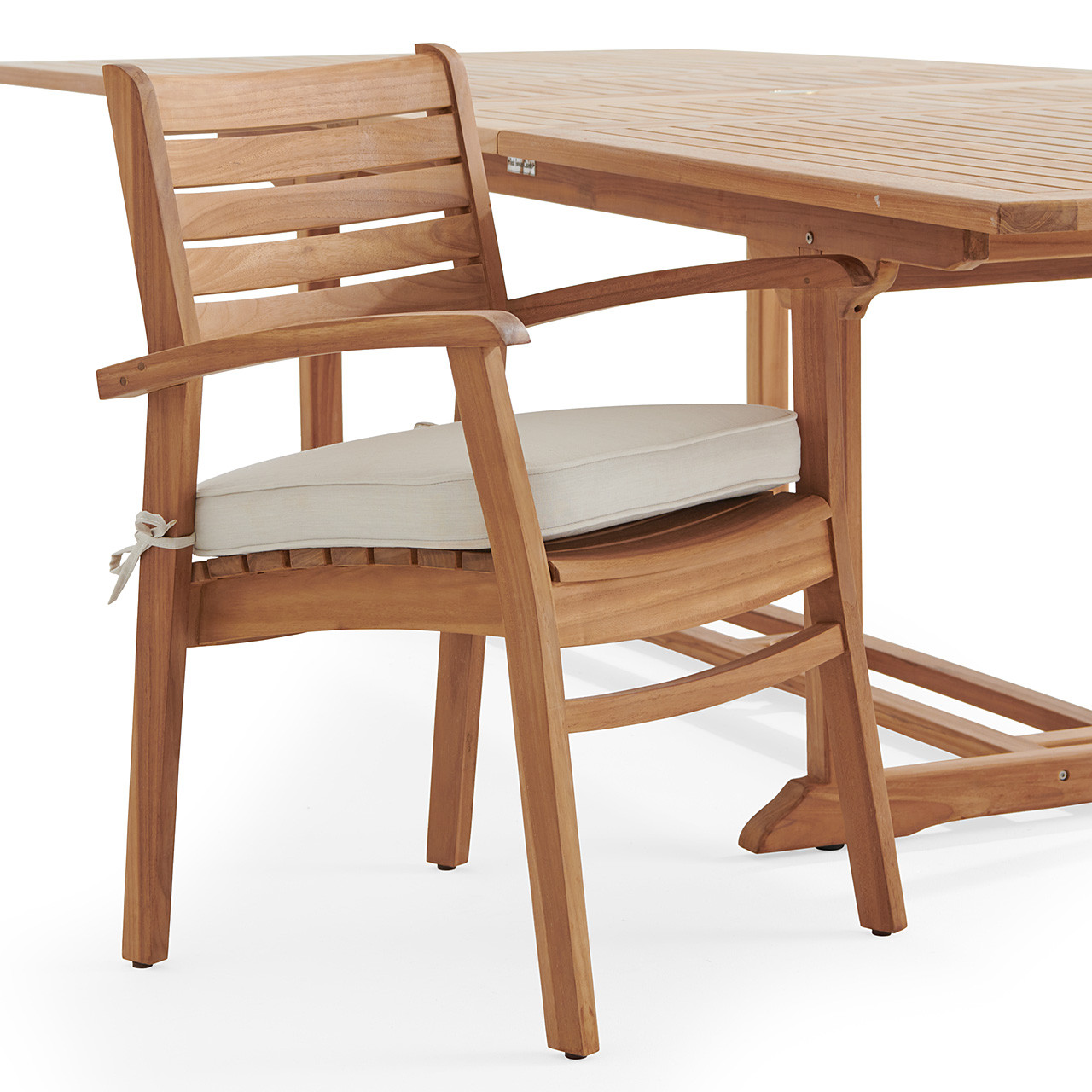 Warwick Teak with Cushions 9 Piece Dining Set + Bristol 87-118 x 47 in. Table