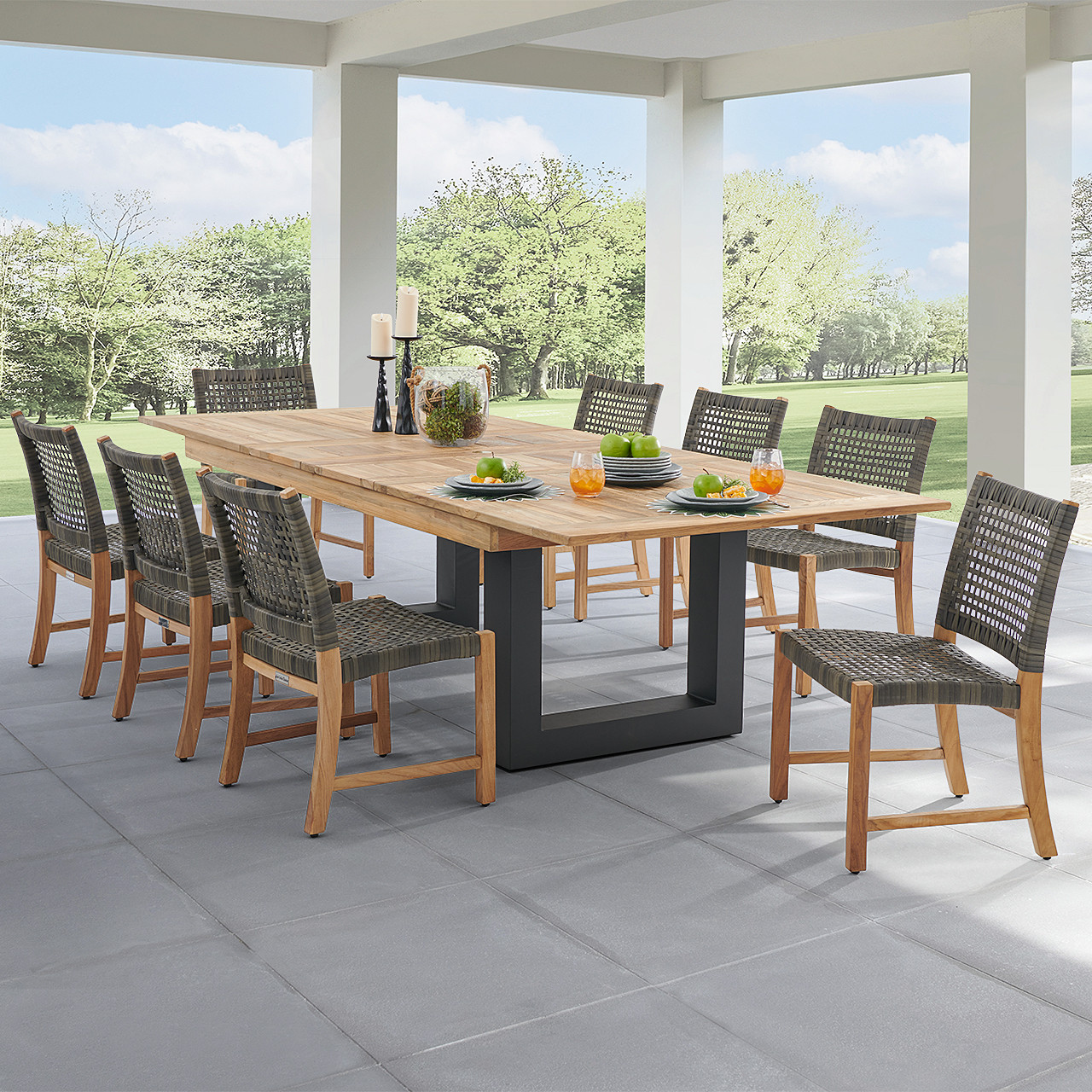 Patio wicker 2024 dining set