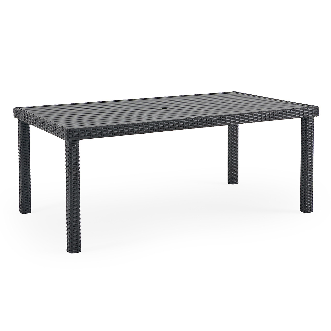 Terrace Dark Elm Outdoor Wicker 72 x 42 in. Dining Table - Chair
