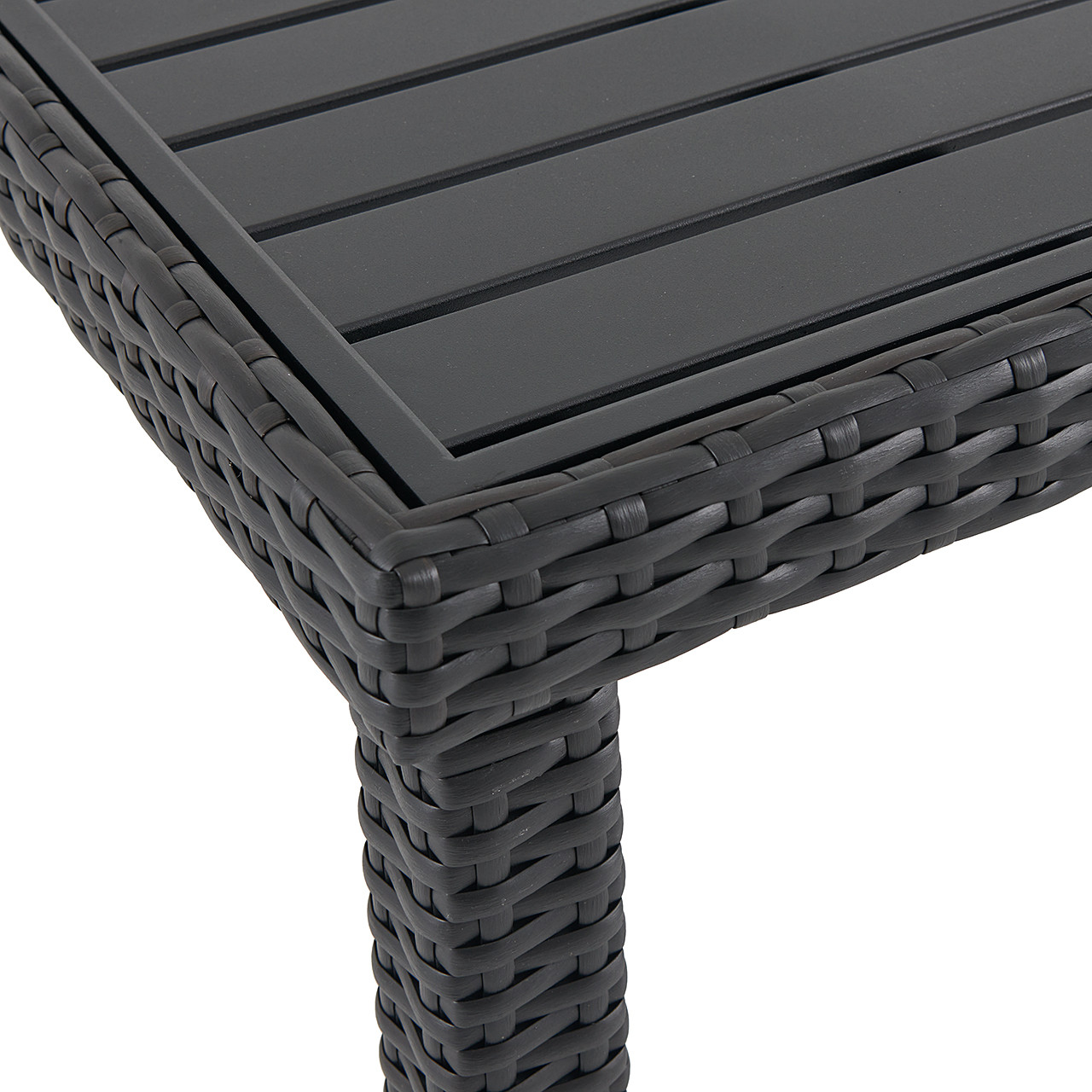 Terrace Dark Elm Outdoor Wicker 72 x 42 in. Dining Table - Chair