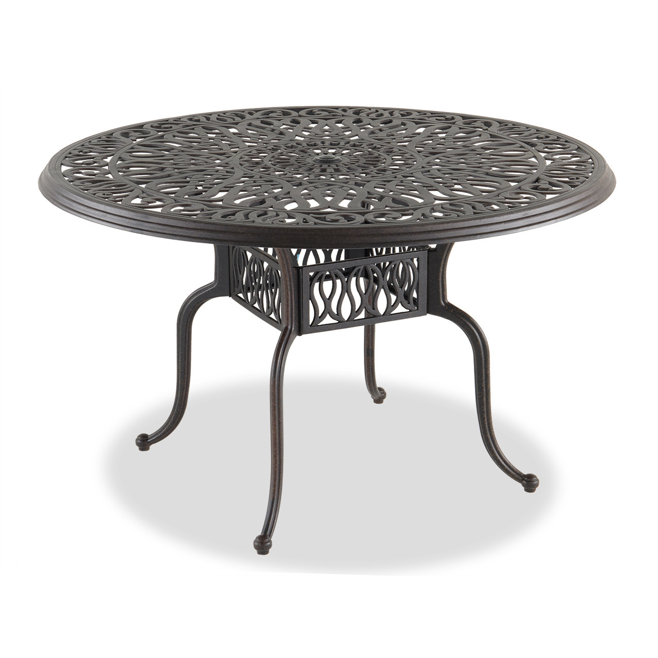 Cadiz Aged Bronze Cast Aluminum 48 in. D Dining Table -