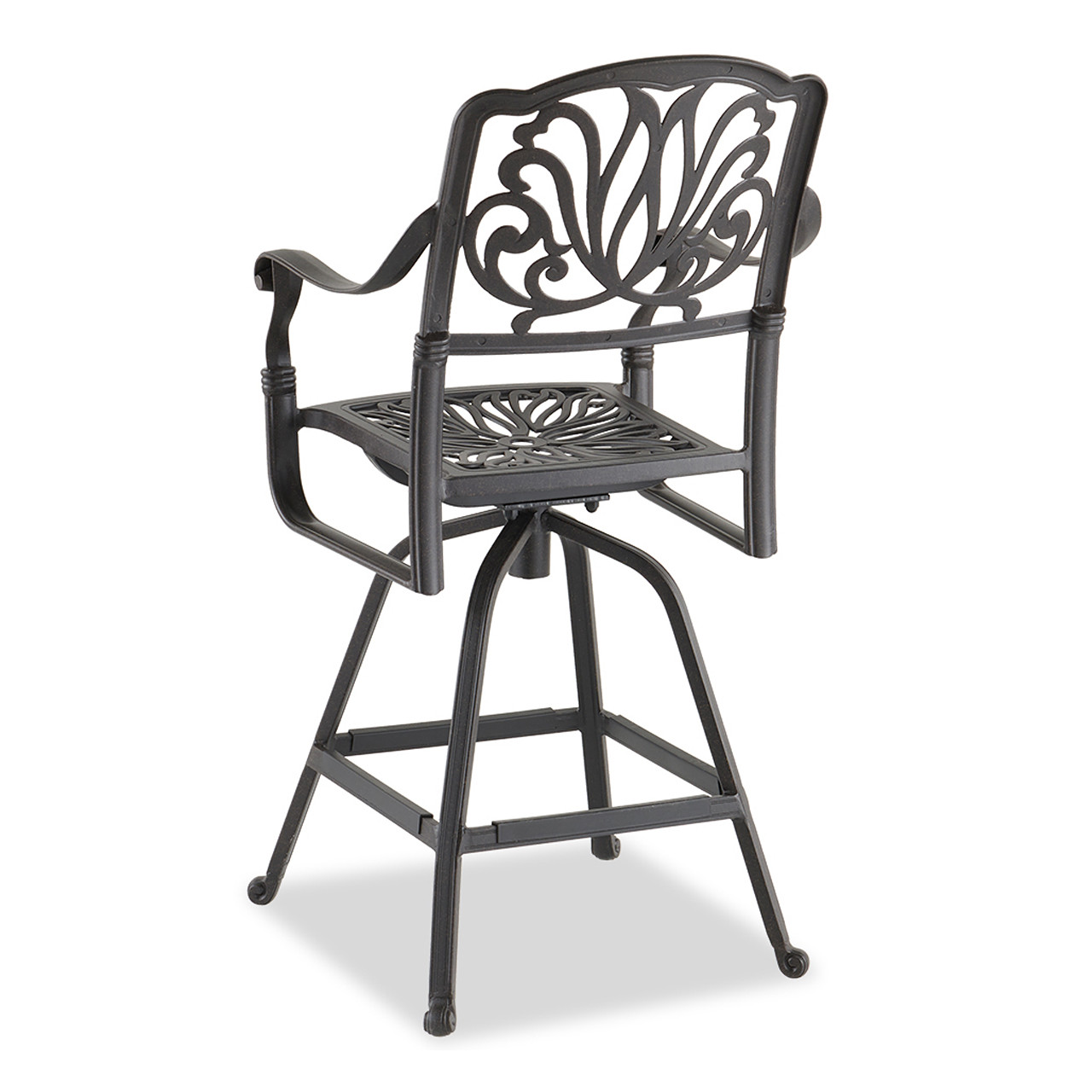 Cadiz Aged Bronze Cast Aluminum Swivel Bar Stool -