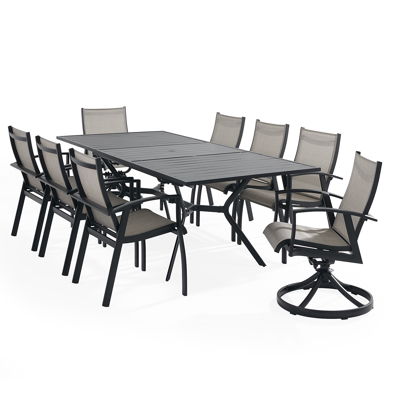 Ventura Textured Black Aluminum with Mica Pearl Sling 9 Piece