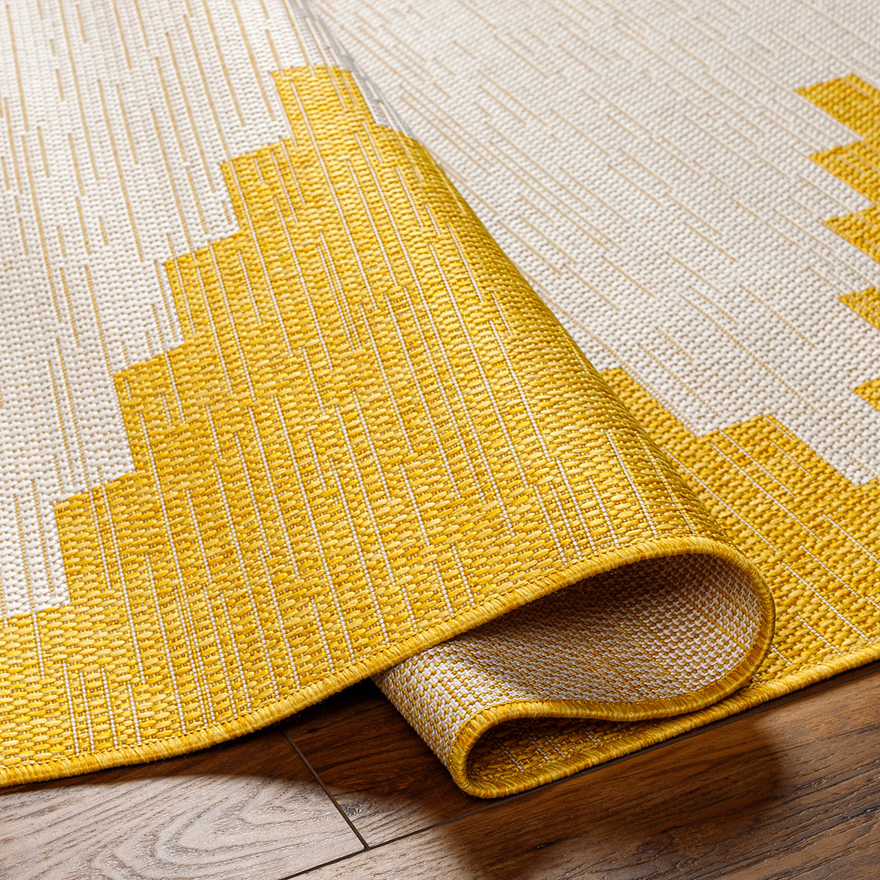 Yellow Aztec Stairs Rug - Chair King Backyard Store