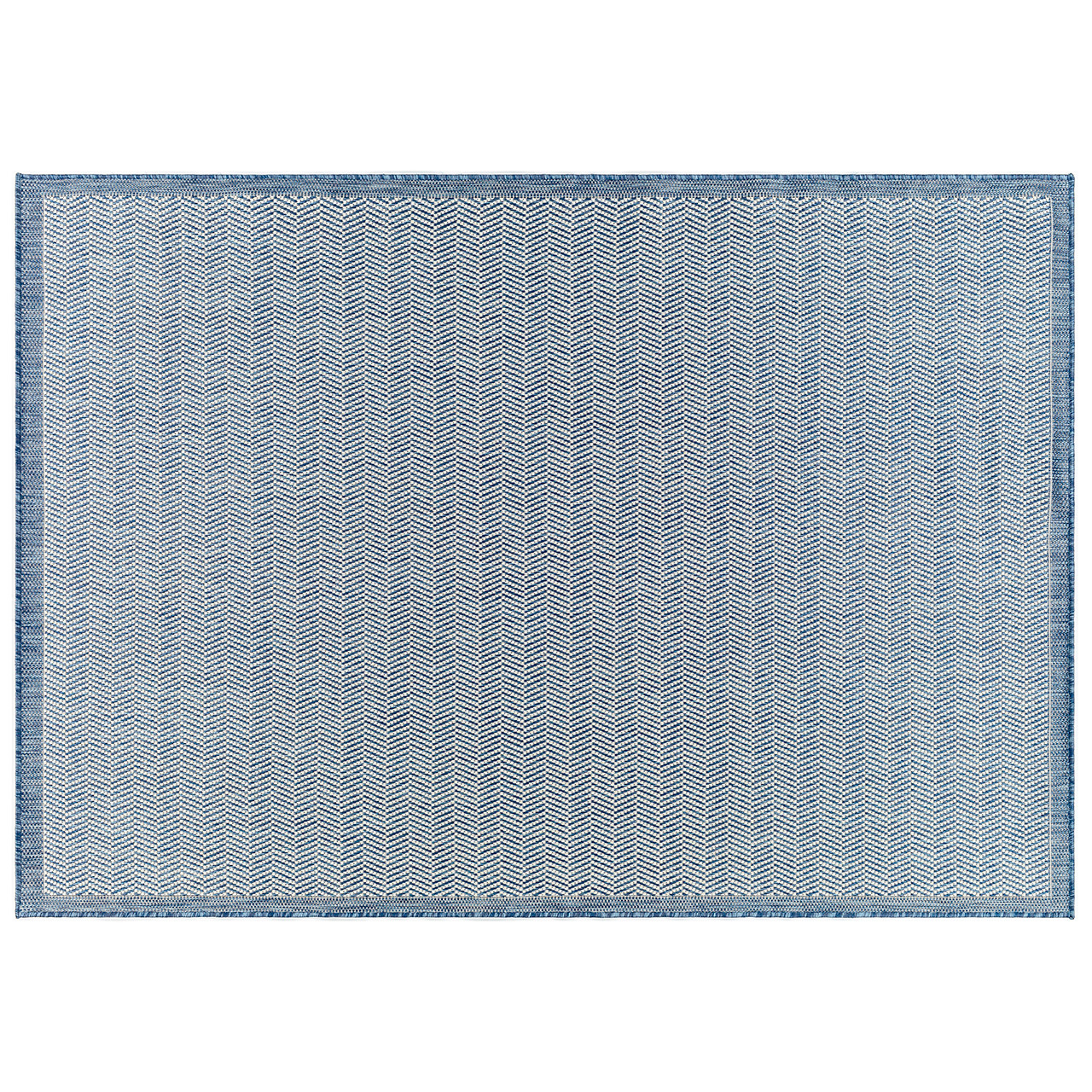 Blue Herringbone Rug