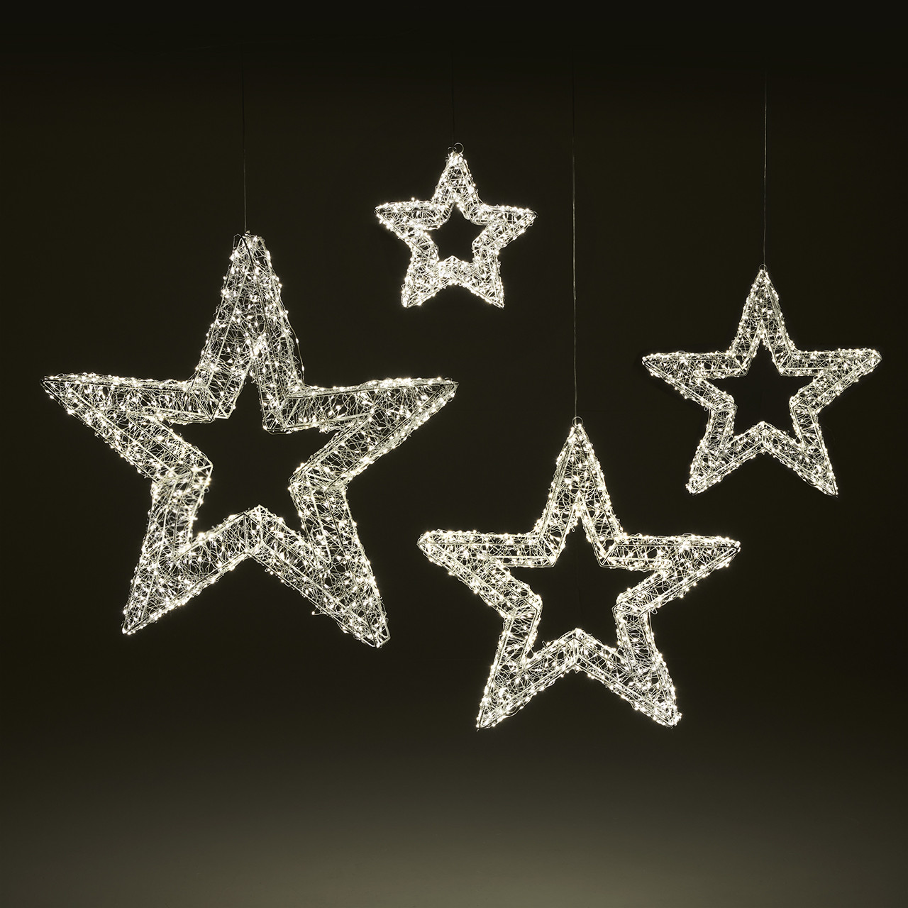 11 in. Framed Star with 400 Mirco Warm White LED Lights
