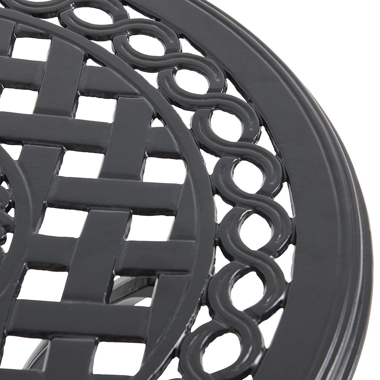 Tivoli Matte Black Cast Aluminum 22 in. D Side Table - Chair King