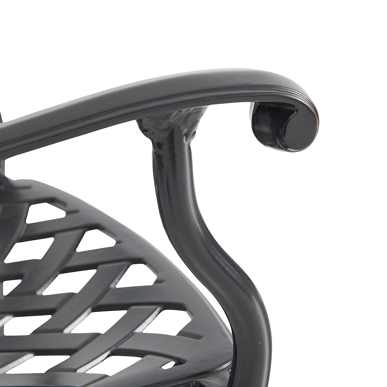 Tivoli Matte Black Cast Aluminum Swivel Rocker - Chair King