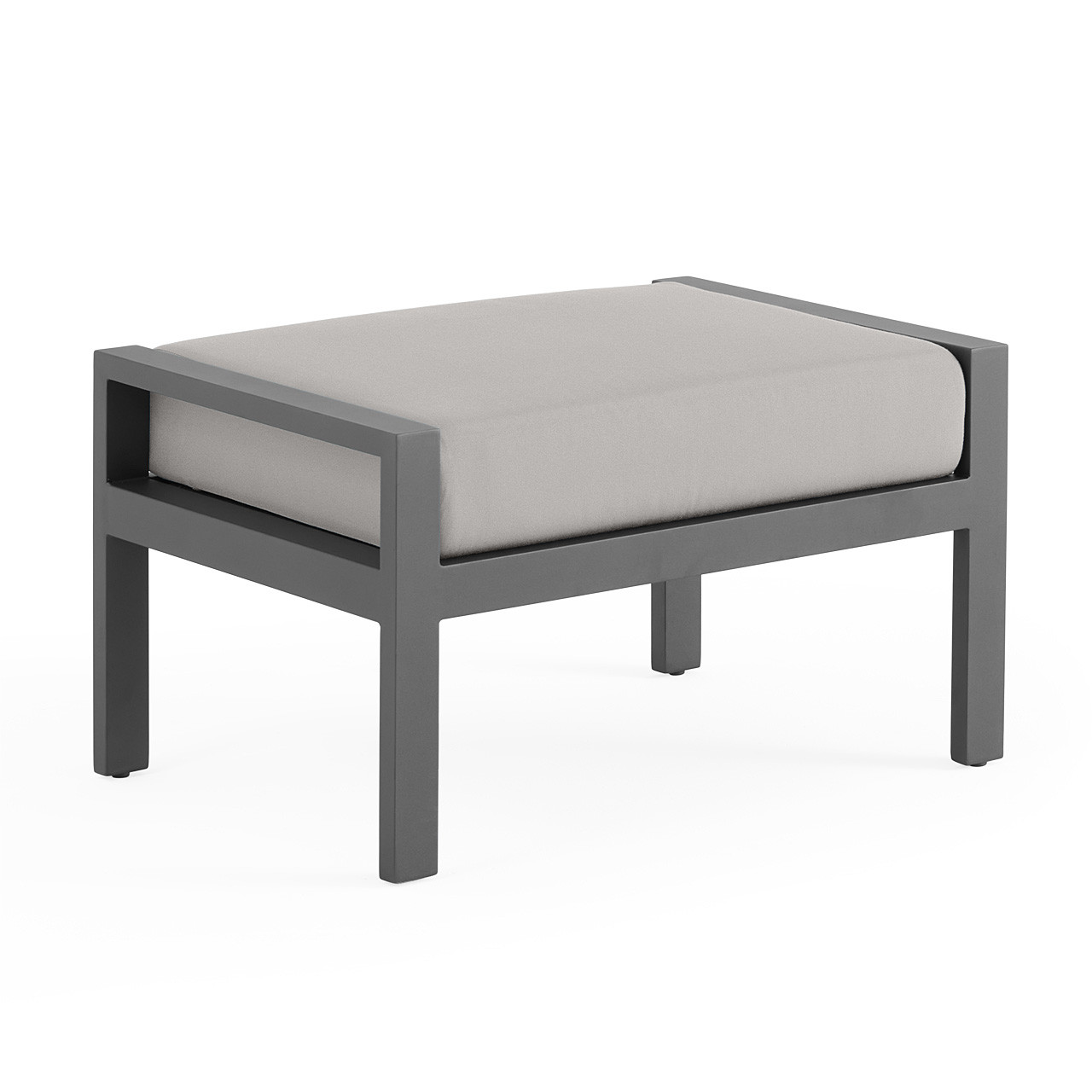 Montecito Charcoal Aluminum with Cushion Ottoman