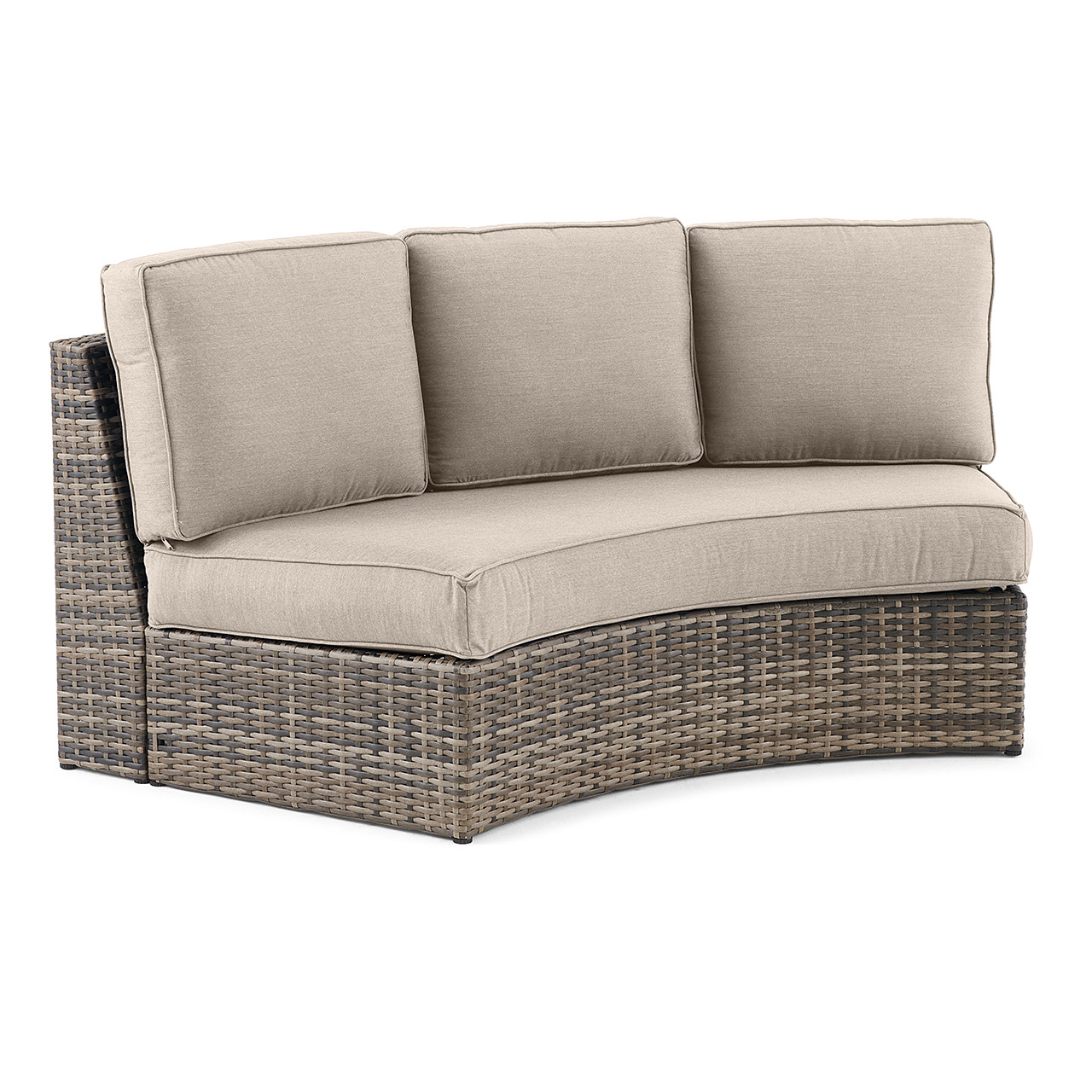 San Lucas Outdoor Wicker with Cushions Armless Contour Sofa