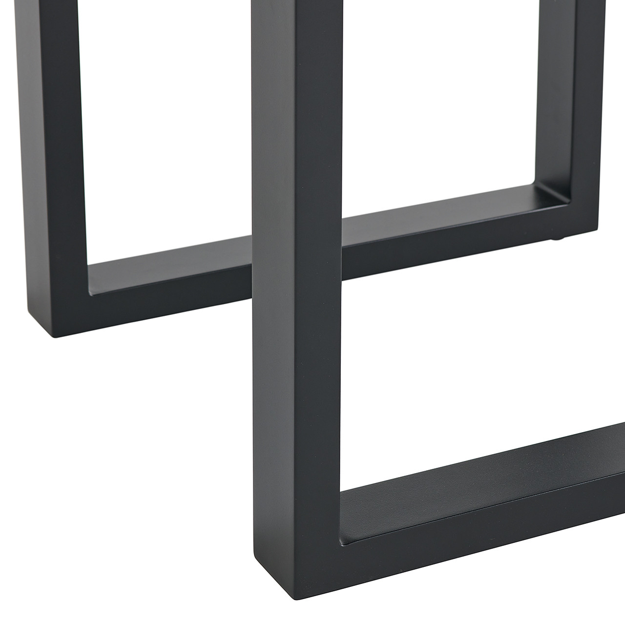 Chelsea Textured Black Aluminum 52 in. D Dining Table