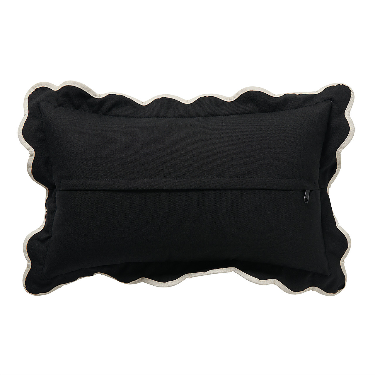 Black and Natural 12 x 20 in. Lumbar Pillow with Welted Flange