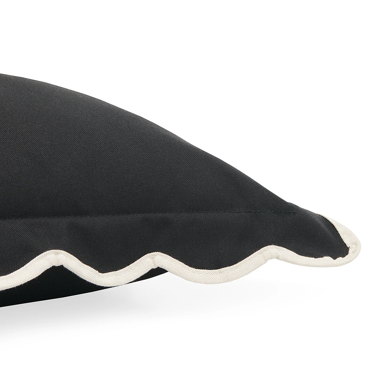 Black and Natural 12 x 20 in. Lumbar Pillow with Welted Flange